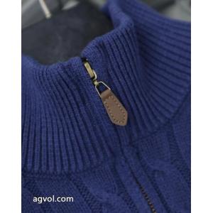 Ralph Lauren胸もと定番戦馬ロゴ刺繍ニットセータージップカーディガンコート