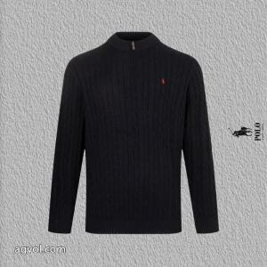 ポロ ラルフローレン Polo Ralph Laurenハーフジッパー麻刺繍ニットクルーネックセーター