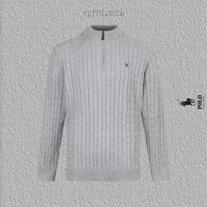 ポロ ラルフローレン Polo Ralph Laurenハーフジッパー麻刺繍ニットクルーネックセーター