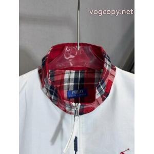Ralph Lauren-ラフローレンオールドマネー風赤チェックチェックのジッパーコート