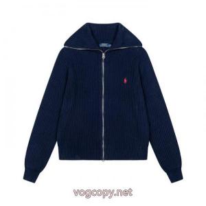RALPH LAURENラフローレン4色タートルネックフルジッパー長袖ニットセーターコート男女カップル同型