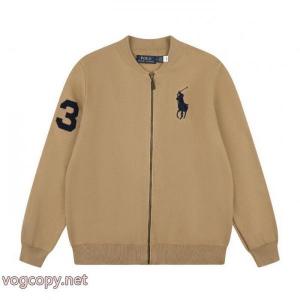 ラフローレンRalph Laurenダマスク刺繍袖ジャカードロゴフルジップニットセータージャケット