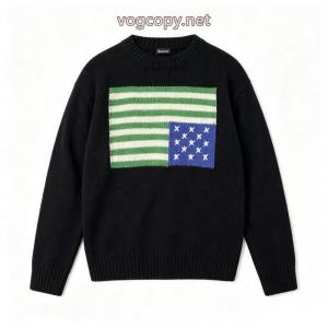 Ralph Lauren/ラフローレンクラシックベーシック刺繍ジャカードロゴ国旗ニットクルーネックセーター