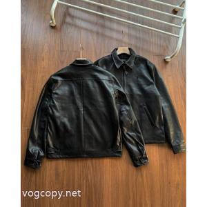 Ralph Laurenラルフローレン高品質クラシックピュアカラー開襟レザージャケット