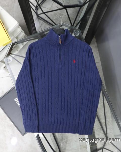 Ralph Lauren胸もと定番戦馬ロゴ刺繍ニットセータージップカーディガンコート 0