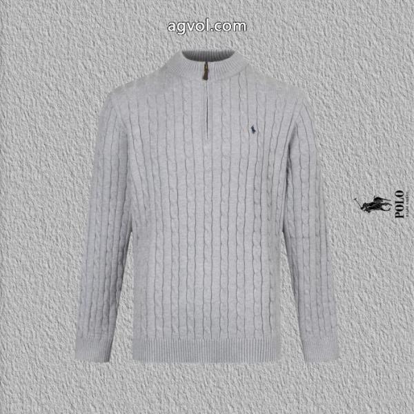 ポロ ラルフローレン Polo Ralph Laurenハーフジッパー麻刺繍ニットクルーネックセーター 4