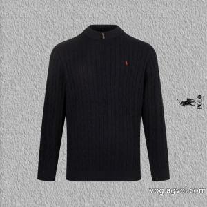 ポロ ラルフローレン Polo Ralph Laurenハーフジッパー麻刺繍ニットクルーネックセーター