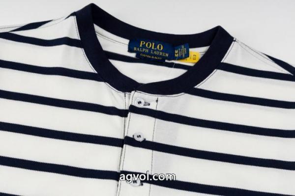 Ralph Lauren 4色スタンドカラー胸開き半袖Tシャツ 3