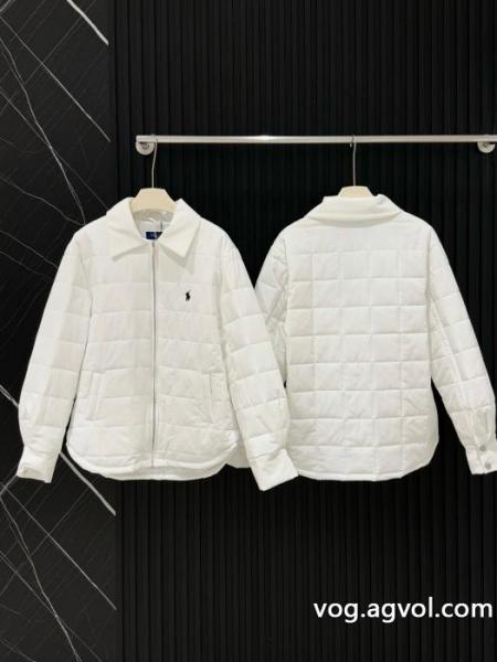 Ralph Laurenポニー刺繍ファスナー開襟薄手チェック綿入れの服 0