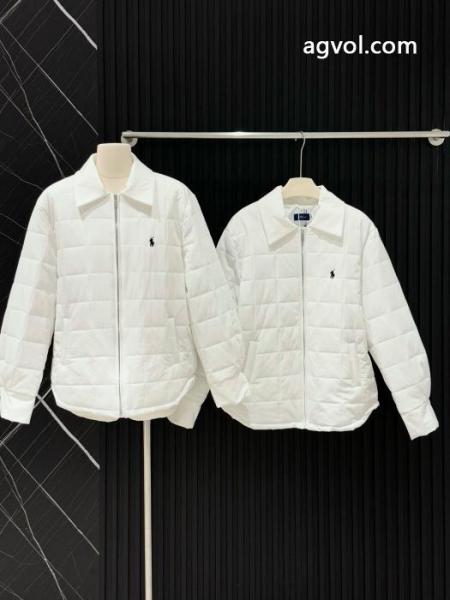 Ralph Laurenポニー刺繍ファスナー開襟薄手チェック綿入れの服 3