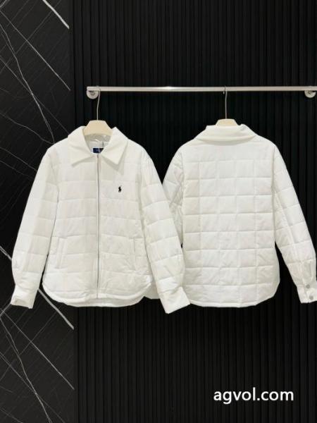 Ralph Laurenポニー刺繍ファスナー開襟薄手チェック綿入れの服 5