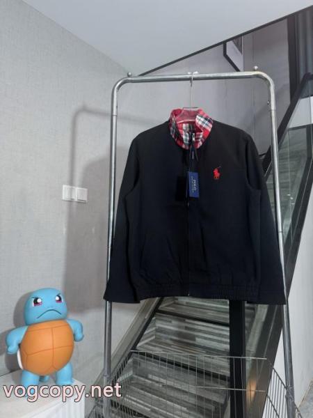 Ralph Lauren-ラフローレンオールドマネー風赤チェックチェックのジッパーコート 5