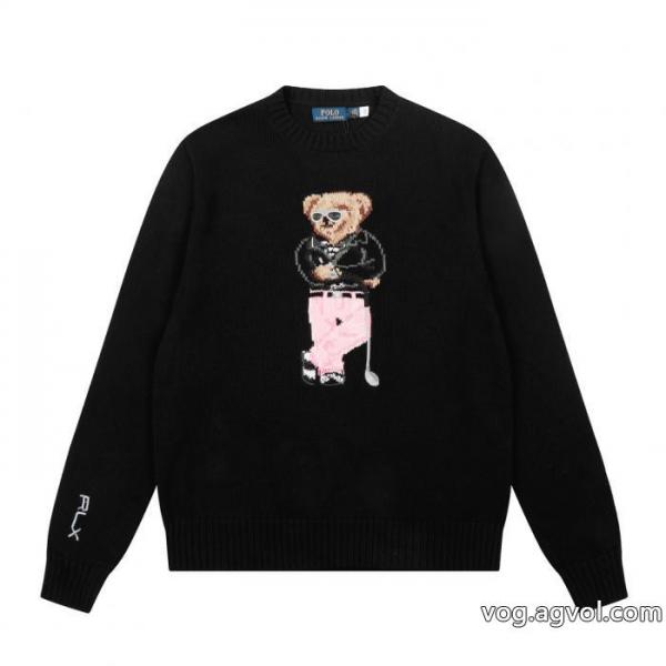 Ralph Lauren重工ベアーゴルフシリーズ秋冬カップルニットクルーネックセーター 0