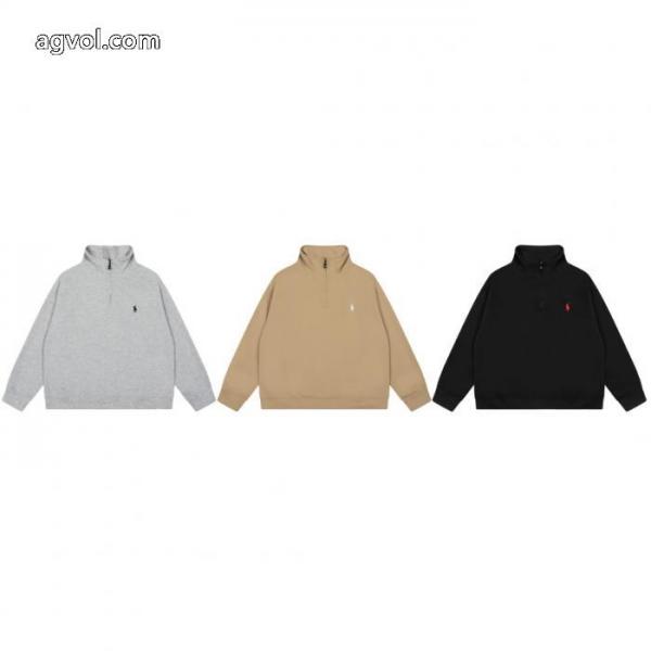 Ralph Lauren定番ポニー刺繍ハーフジッパー開襟POLOパーカー 5