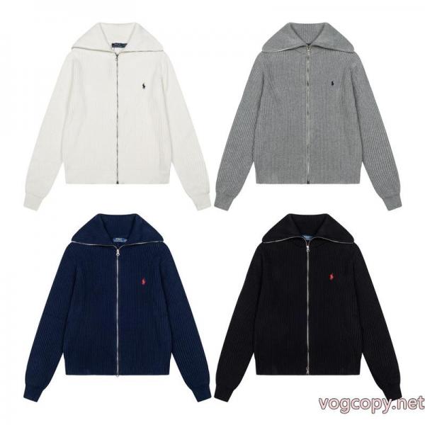 RALPH LAURENラフローレン4色タートルネックフルジッパー長袖ニットセーターコート男女カップル同型 0 