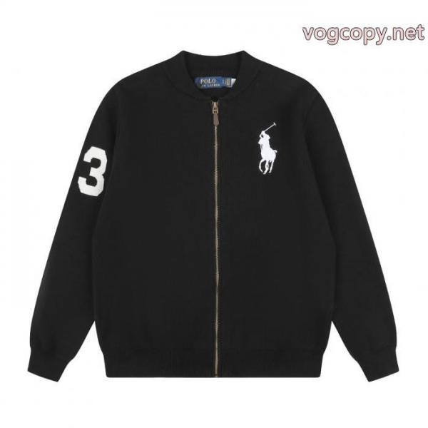 ラフローレンRalph Laurenダマスク刺繍袖ジャカードロゴフルジップニットセータージャケット 5