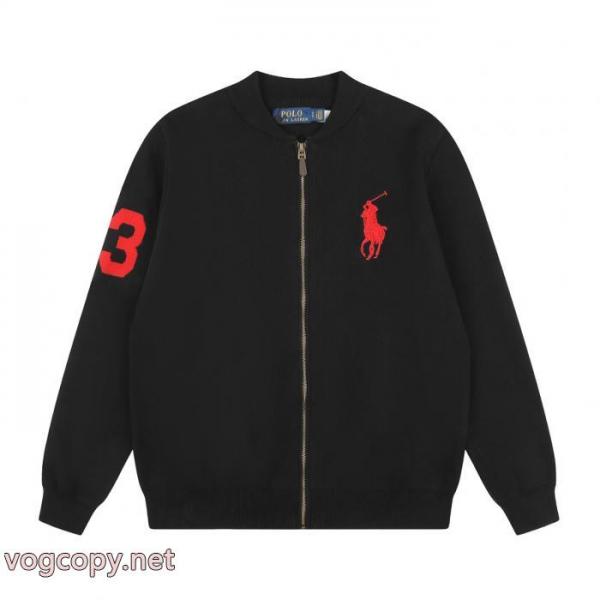ラフローレンRalph Laurenダマスク刺繍袖ジャカードロゴフルジップニットセータージャケット 7