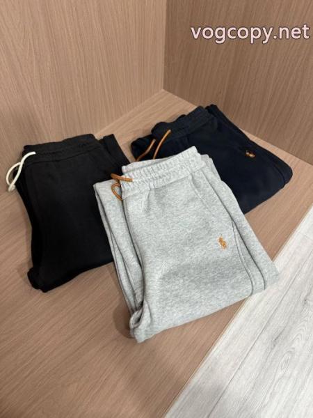 Ralph Lauren-ラフローレン刺繍奥粒絨毯厚手曲げ刀ワイドパンツ男女同型 3