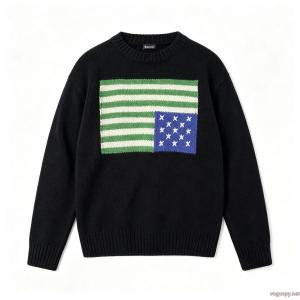 Ralph Lauren/ラフローレンクラシックベーシック刺繍ジャカードロゴ国旗ニットクルーネックセーター