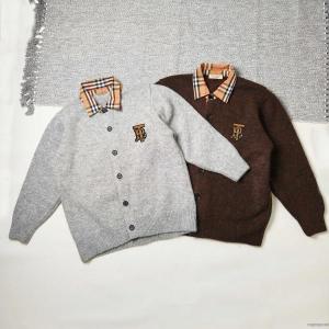 BURBERRYバーバリー歯ブラシ刺繍ロゴシャツ襟ニットカーディガンコート